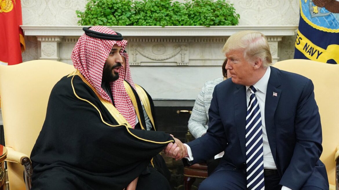 U.S. President Donald Trump secures oil supply deal with Saudi Arabia, contributing to a drop in global oil prices amid ongoing geopolitical tensions.