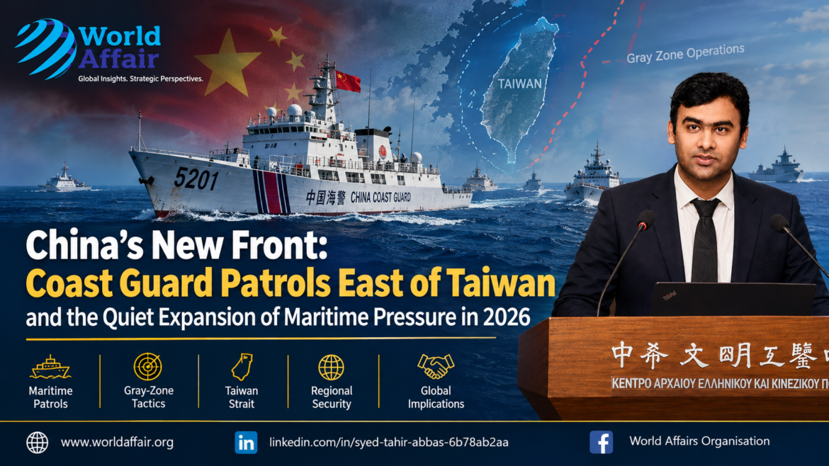 Chinese Coast Guard vessel on patrol in waters east of Taiwan, 2026