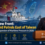 Chinese Coast Guard vessel on patrol in waters east of Taiwan, 2026
